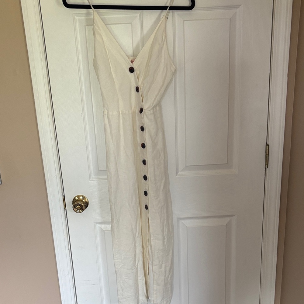 Elegant Cream Button-Down Dress